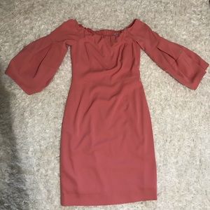 Matte Coral poof sleeve dress